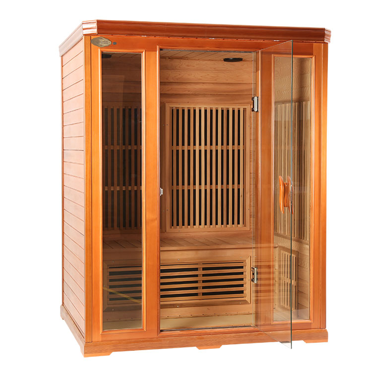 Tres personam Rubrum Cedar Carbon Fibra calefacientis Infrared Sauna