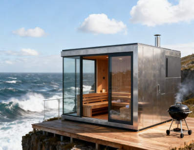 Tideside Retreat: Omnia Tempestas IMPERVIUS Outdoor Sauna Tideside Retreat: Omnia Tempestas IMPERVIUS Outdoor Sauna